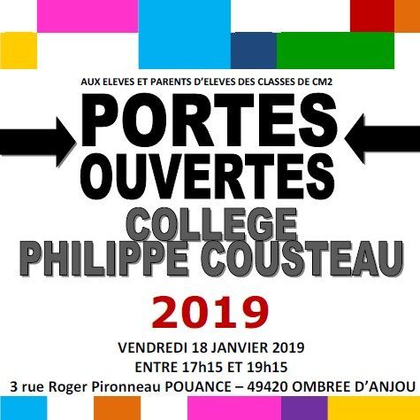 Portes ouvertes collège Philippe COUSTEAU 2019